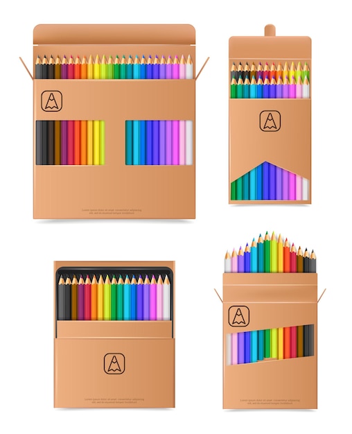 Colored Pencils Realistic Set