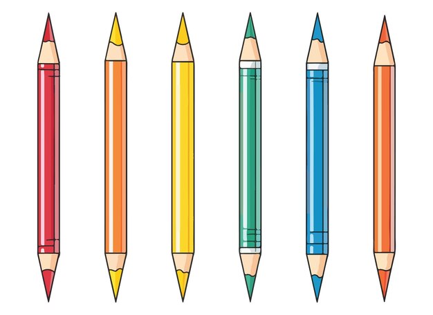 colored pencils vector design illustration isolated on white background