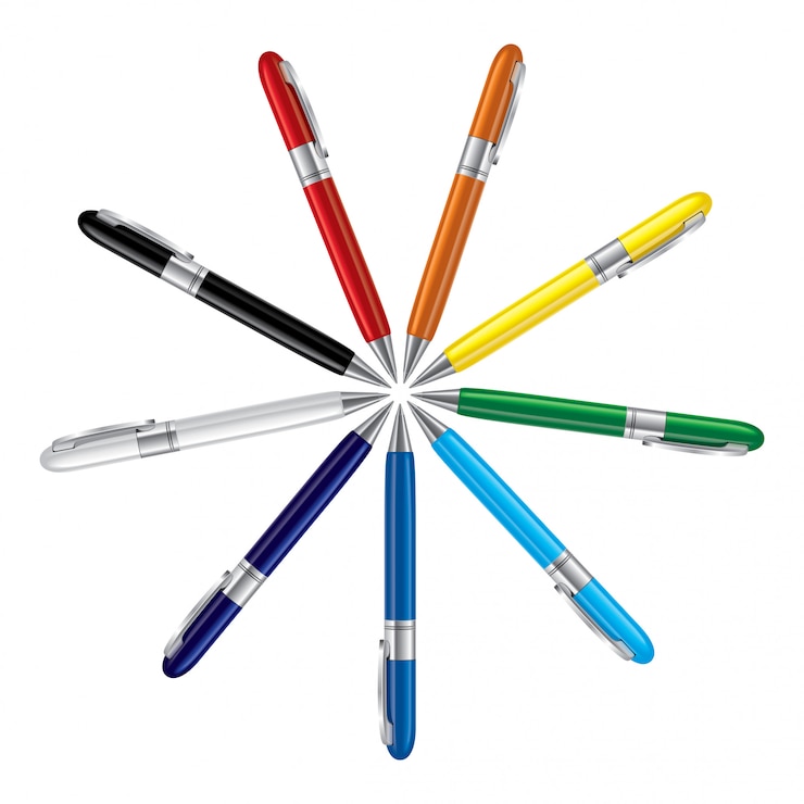 Vector colored pens