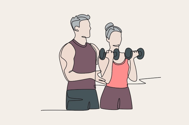 colored personal training provides instructions for lifting dumbbells