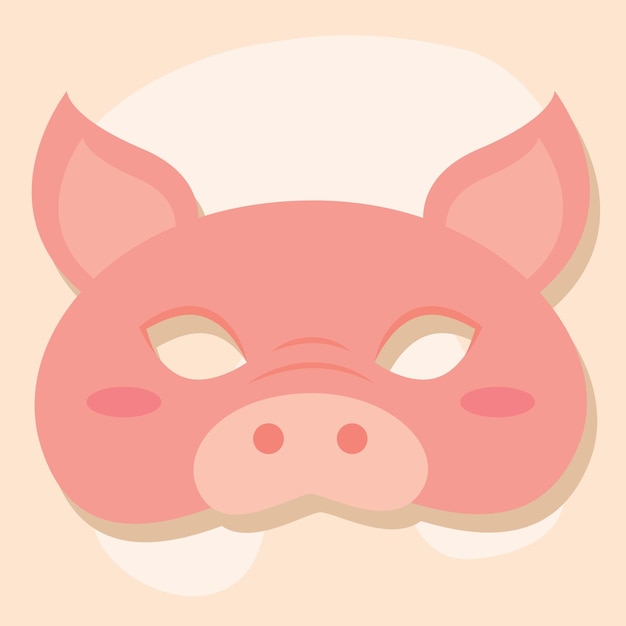 Vector colored pig carnival mask festival vector