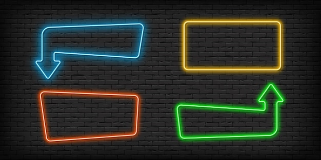Colored pointers in the form of an arrow on a black background