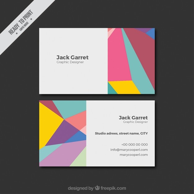 Colored polygonal business card