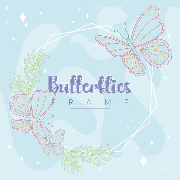 Colored poster of butterflies wallpaper decoration Vector illustration