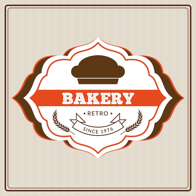 Colored premium quality retro bakery template Vector