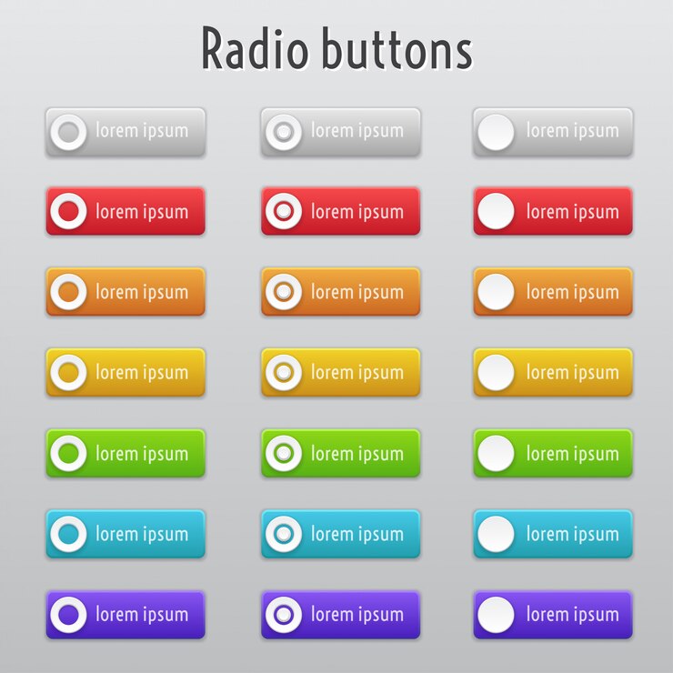 Vector colored radion buttons