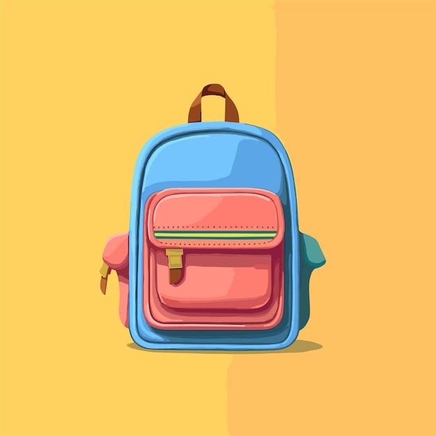 colored school backpack education and study back to school Cartoon Style