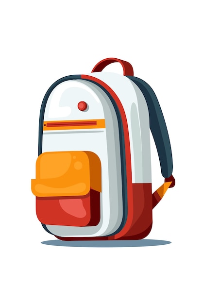 colored school backpack education and study back to school cartoon style