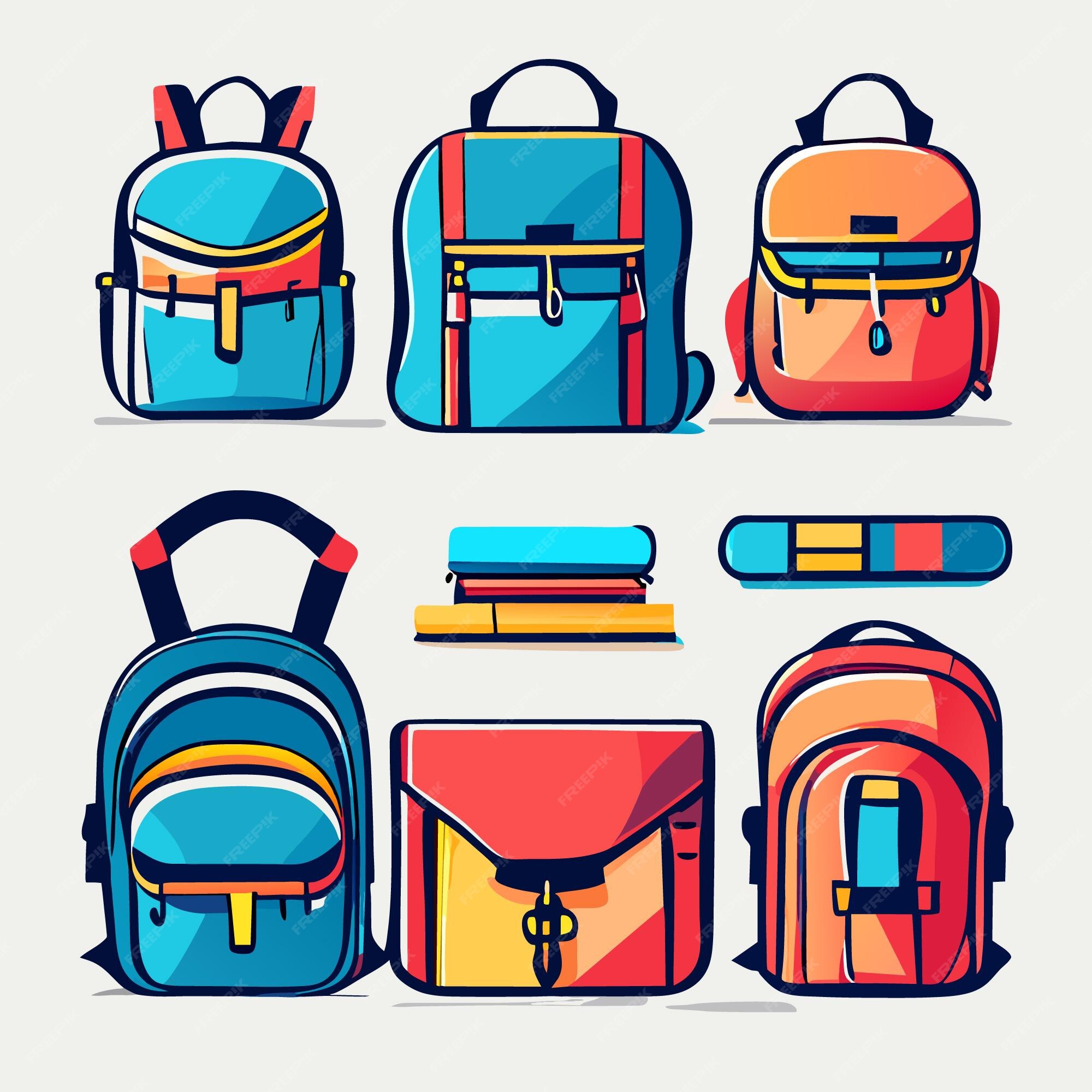 Vector school backpack. Back to school. Schoolbag and rucksack