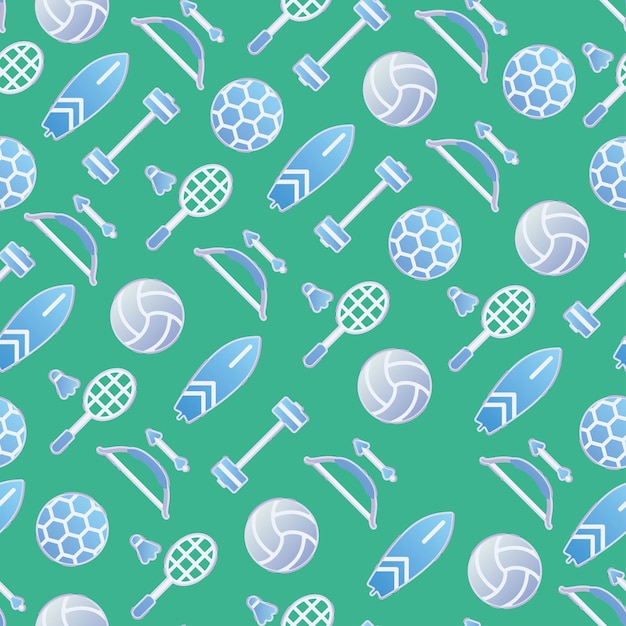 Vector colored seamless pattern background with sport icons vector