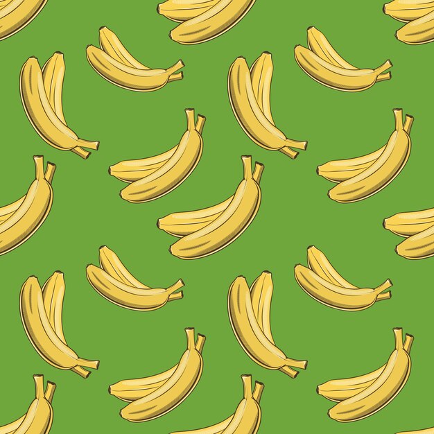 Colored seamless pattern with bananas in vintage style