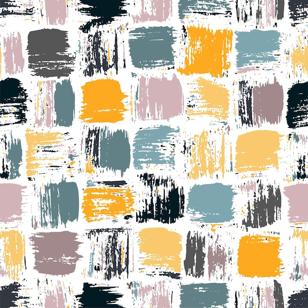 Colored seamless pattern with grunge squares