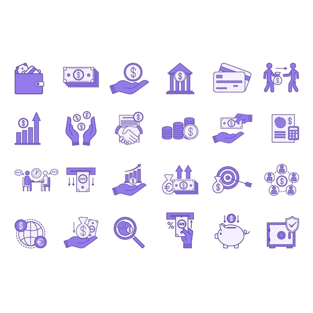 Vector colored set of finance icons