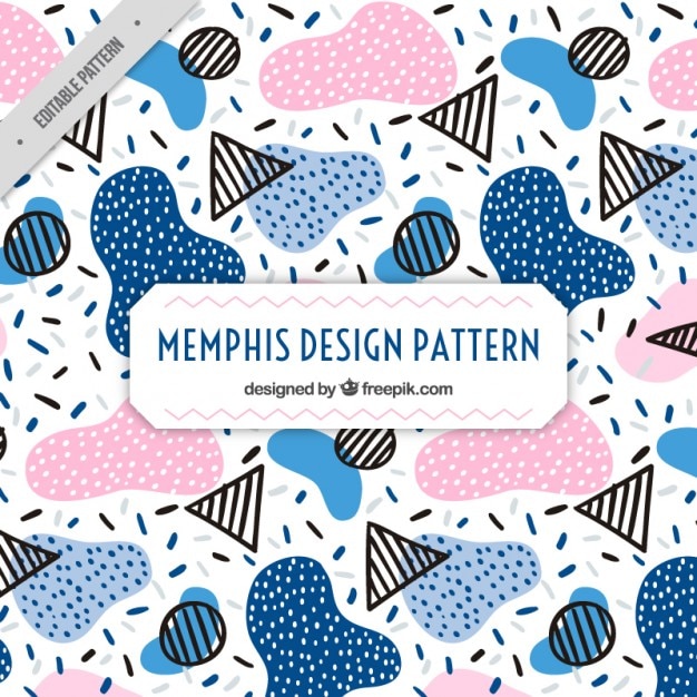 Vector colored shapes memphis pattern