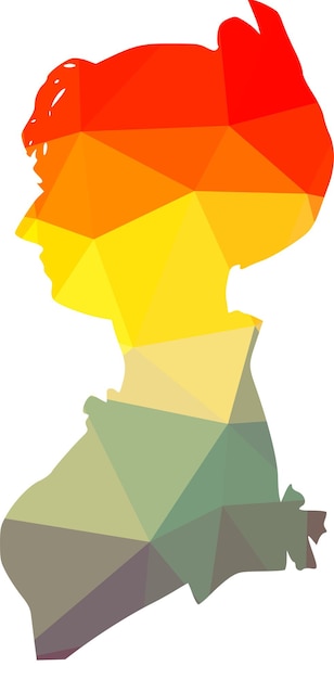 Colored Silhouette Of A Woman In Vector Format Isolated On Transparent Background