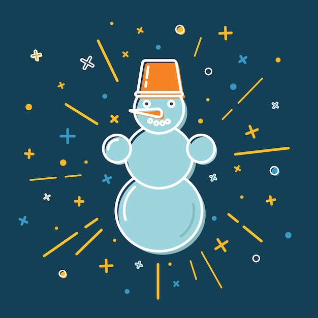 Colored snowman icon