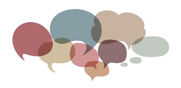 Vector colored speech bubble communication social network colored cloud speak discussion chat