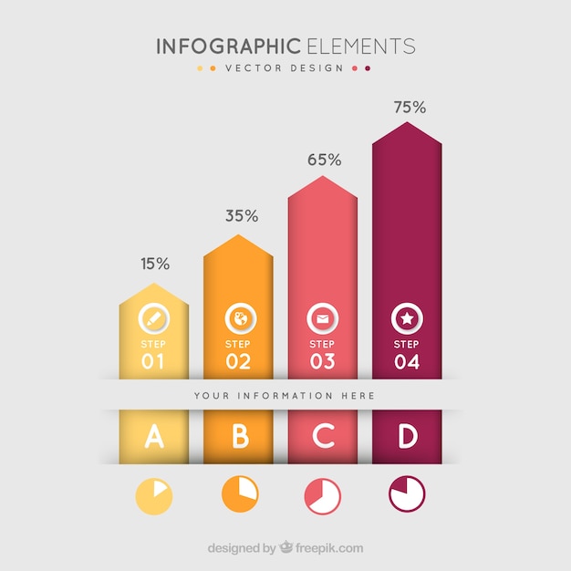 Vettore statistiche colorati per infografia