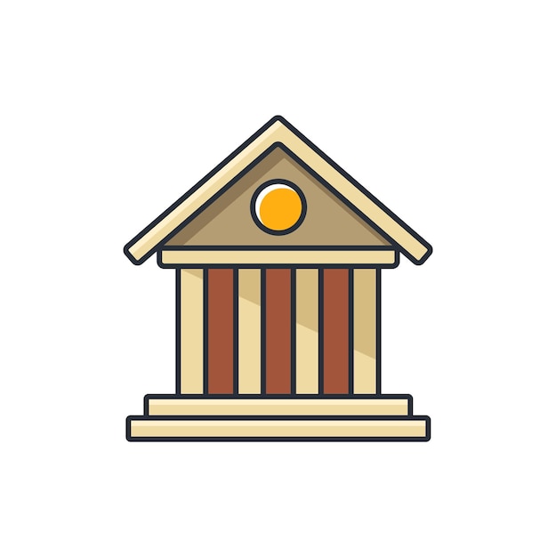 Colored thin icon of bank business and finance concept vector illustration