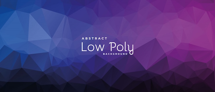 Vector colored triangle low poly background in pink and blue colors