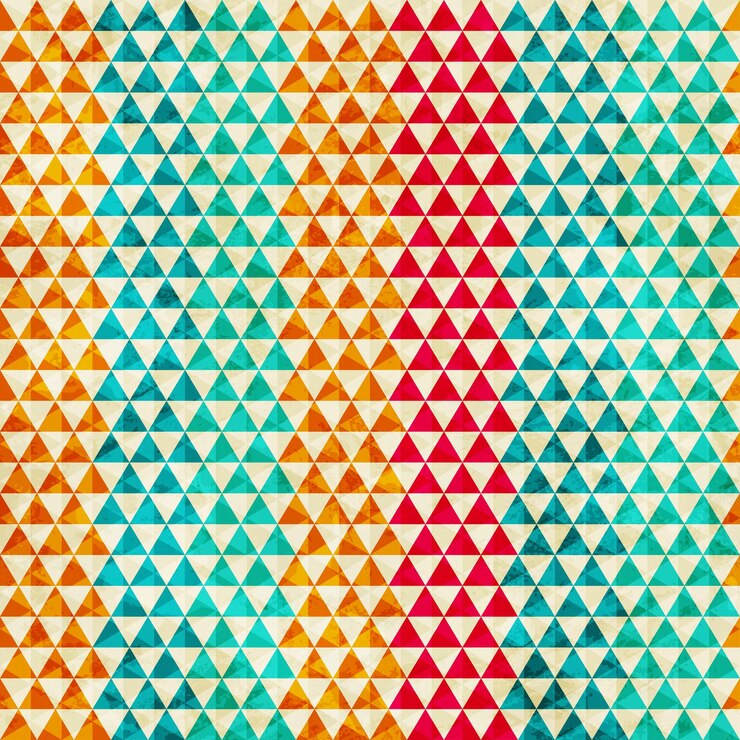 Vector colored triangle seamless pattern