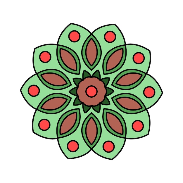 Colored vector mini mandala icon