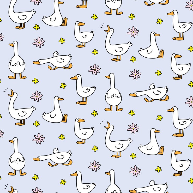 Vector colored vector pattern of geese ducks