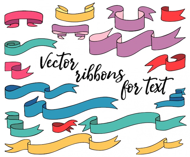 Colored vector ribbons for text