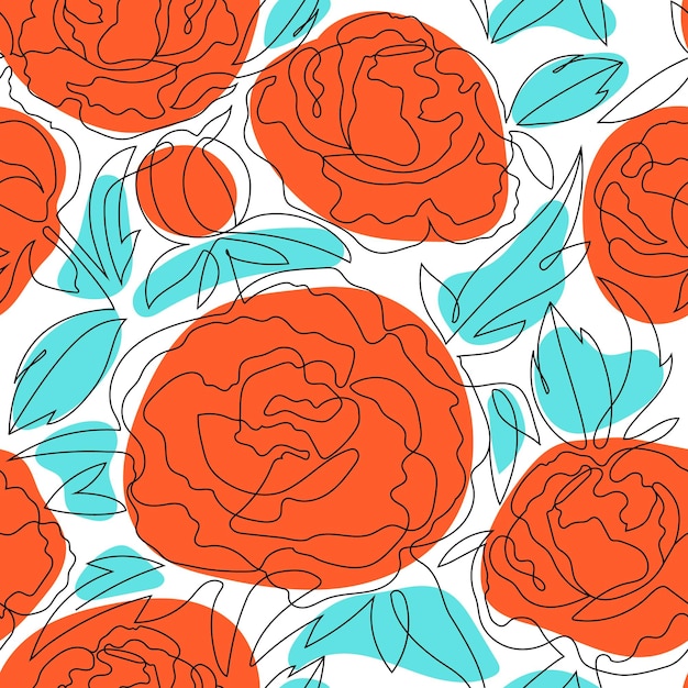 Vector colored vector seamless pattern floral ornament