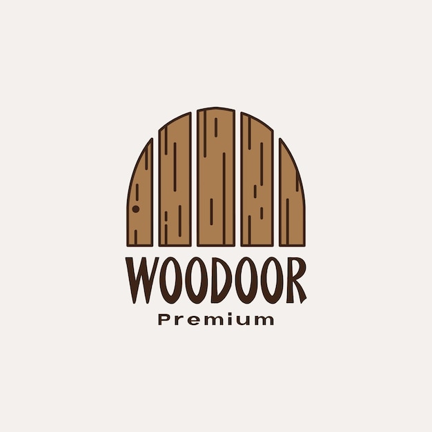 Colored vintage wood door traditional logo design vector graphic symbol icon illustration creative idea