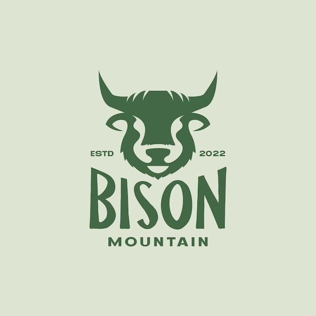 Colorato vintage yak bison logo design grafico vettoriale icona simbolo illustrazione idea creativa