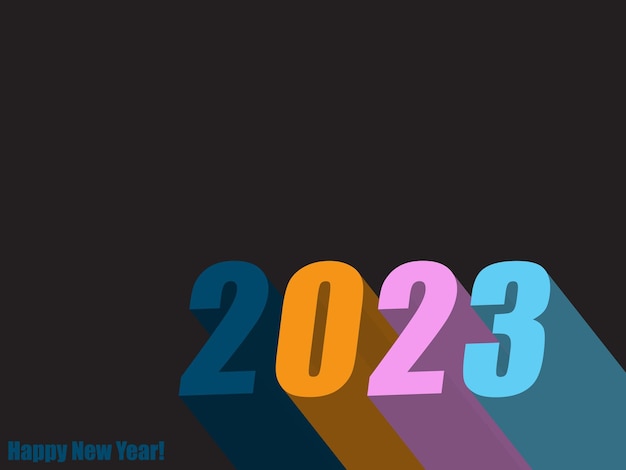 2023 年の色付きの体積数値。新年の目標と計画、ふすまのトレンディな背景をベクトルします。