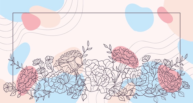 Цветные акварельные цветы для пригласительного плаката Векторная иллюстрация