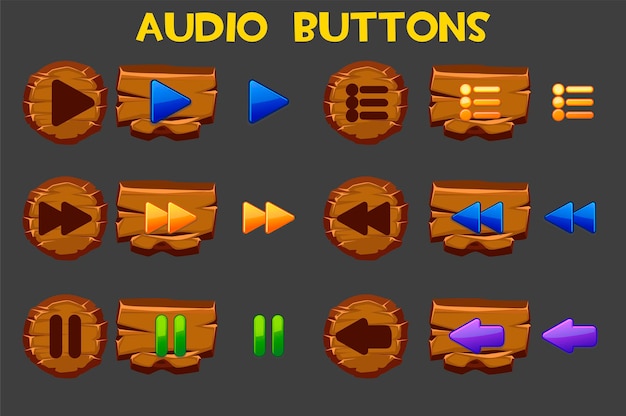 Цветные деревянные аудио кнопки для меню