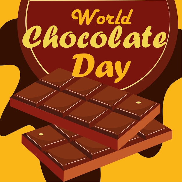 Colored world chocolate day template Vector illustration