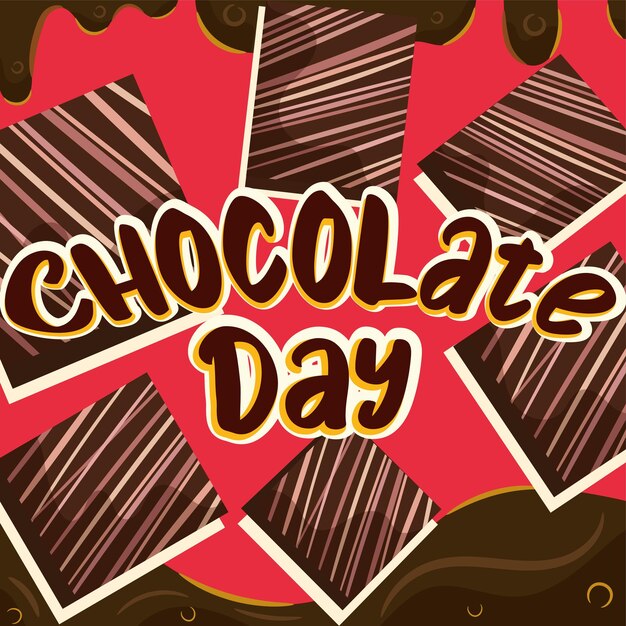 Colored world chocolate day template Vector illustration