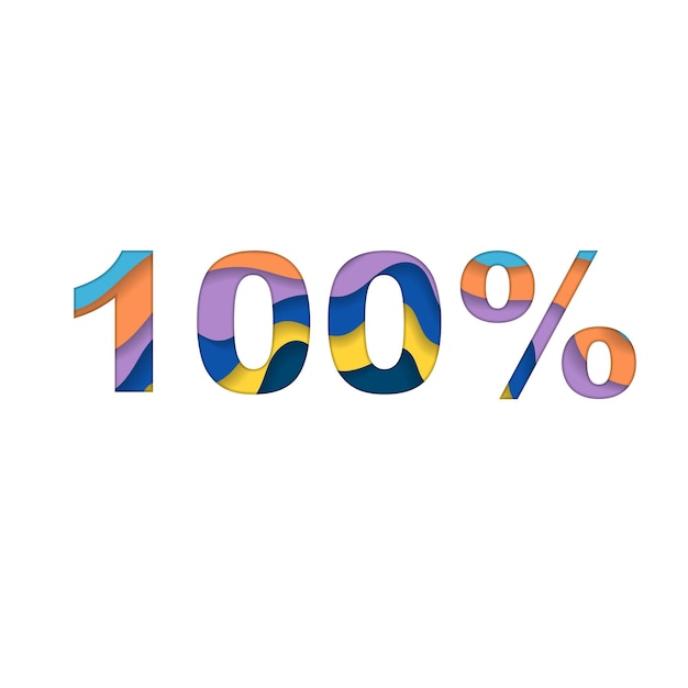 カラフルな100％シルエット