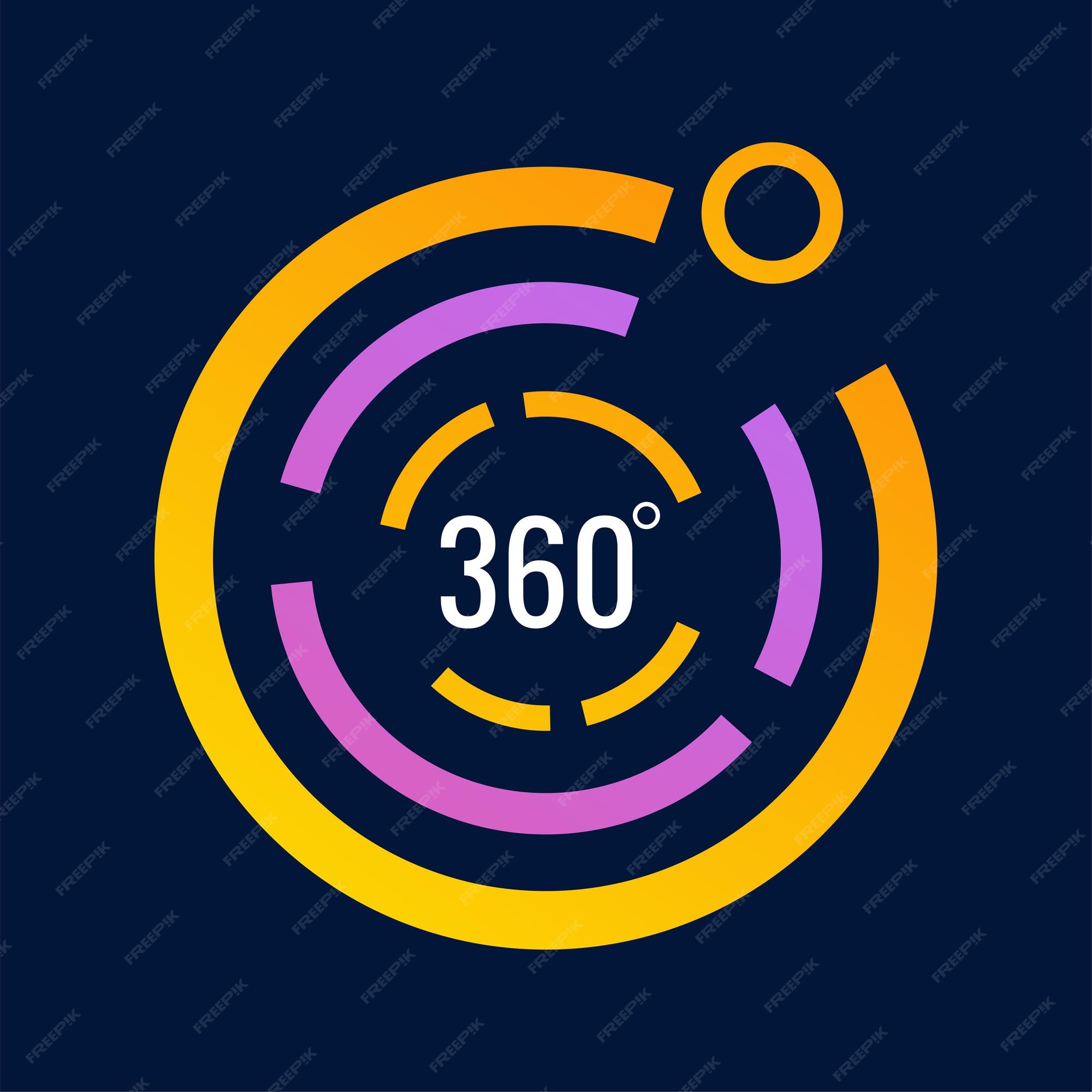 Premium Vector | Colorful 360 degree logo design free vector