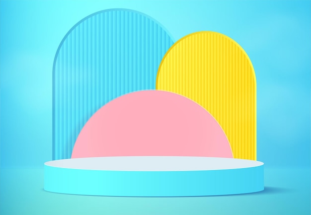 Colorful 3d Abstract podium background