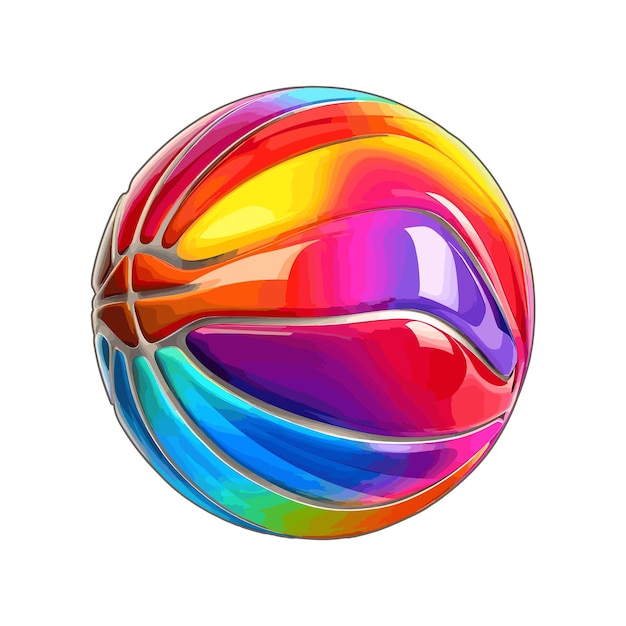 Colorful 3D Basketball ball vector illustration