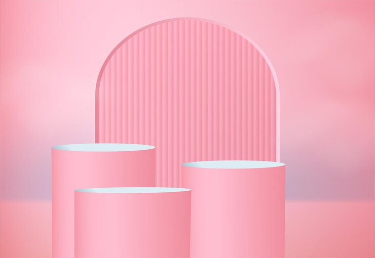 Vector colorful 3d geometric podium background for product presentation mock up
