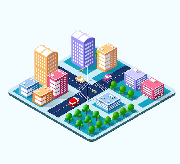 Colorful 3D isometric city