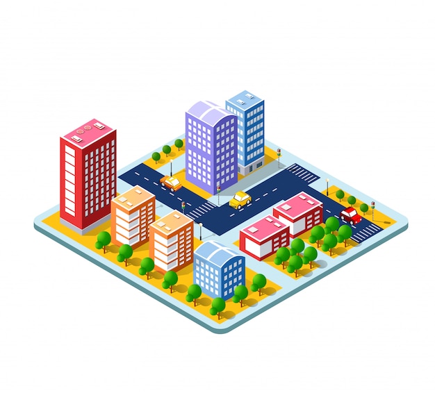 Colorful 3D isometric city