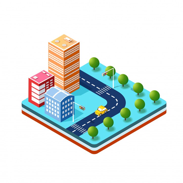 Vector colorful 3d isometric city