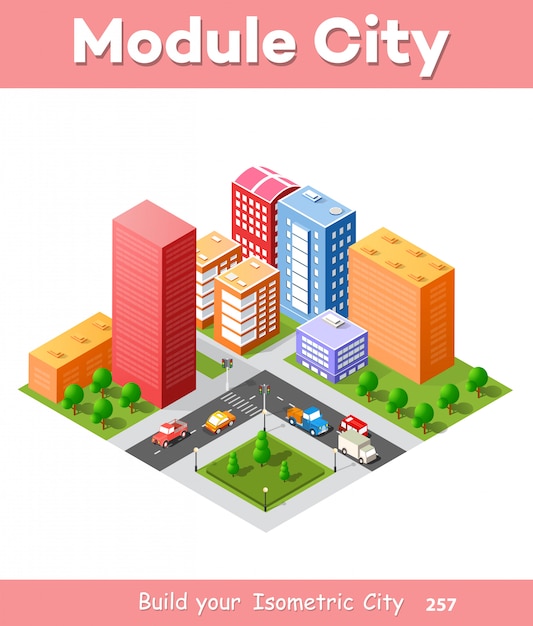 Colorful 3d isometric city