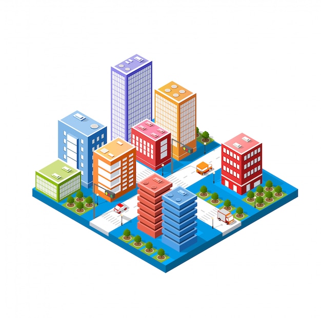 Colorful 3d isometric city