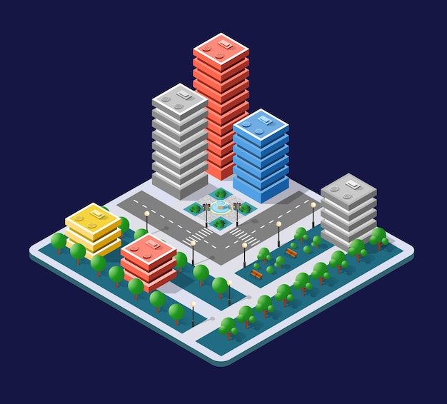 Colorful 3D isometric city