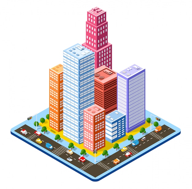 Colorful 3D isometric