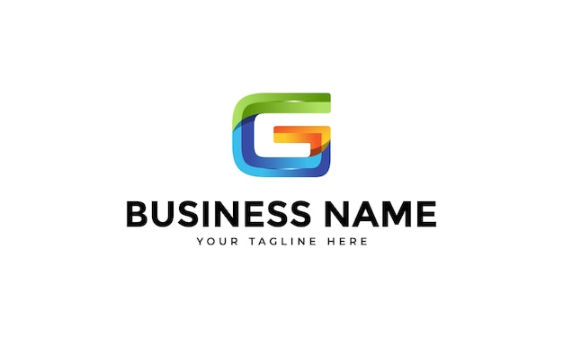 colorful 3d letter g logo template