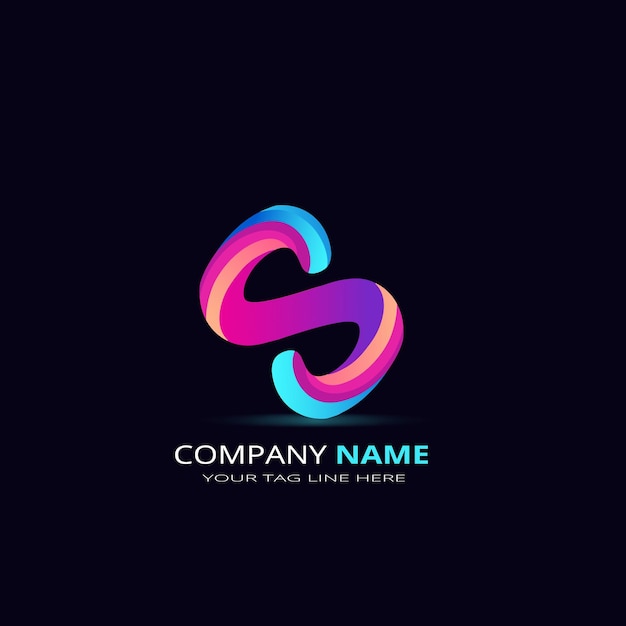 Vector colorful 3d letter logo for corporate